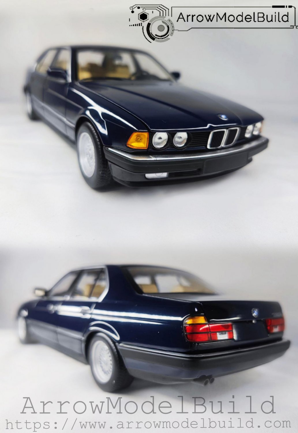 ArrowModelBuild BMW 730i (Dark Blue) Built & Painted 1/18 Model Kit
