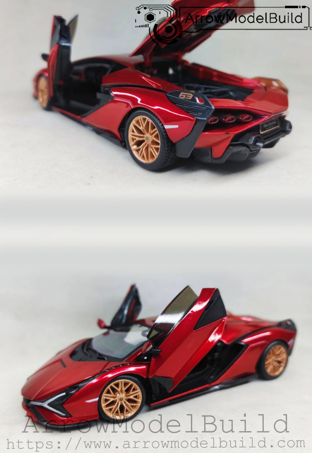 ArrowModelBuild Lamborghini Si&Atilde;&iexcl;n FKP 37 (Red) Built & Painted 1/24 Model Kit