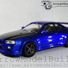 ArrowModelBuild Nissan GTR R34 (Metallic Blue) Built & Painted 1/64 Model Kit