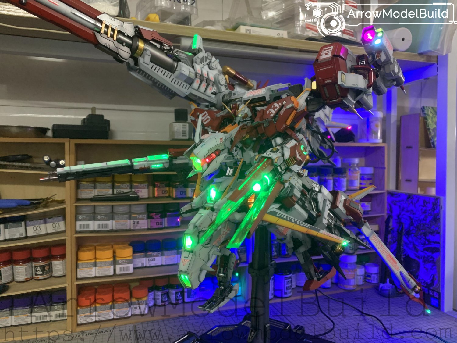 ArrowModelBuild Deep Striker 2.0 Gundam (Custom Red Shaping) Built & Painted PG 1/60 Model Kit