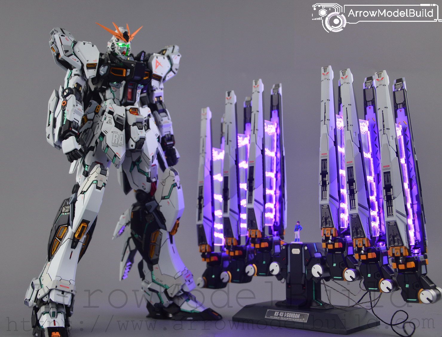 ArrowModelBuild Nu Gundam with LED Effect Built & Painted 1/100 Resin Model Kit