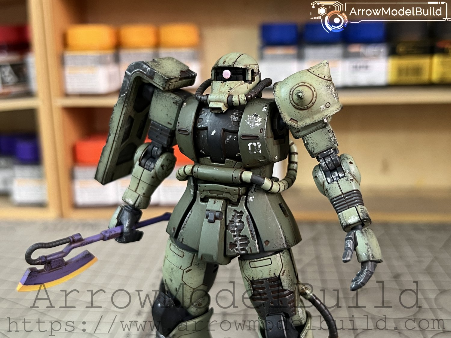 ArrowModelBuild Cucuruz Doan's Zaku (Shaping) Built & Painted HG 1/144 Model Kit