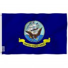 Fly Breeze US Navy Flag with Brass Grommets 3X5Ft Banner USA Polyester