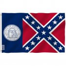 Old Georgia State Flag - Georgia 1956-2001 Flag Polyester with Brass Grommets 3X5Ft Banner USA