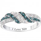 925 Silver Jewelry Simulated Mystic Topaz Women's Promise - Wedding - Anniversary Ring