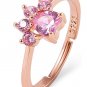 Adjustable Open Ring Cute Puppy Pet Cat Claw Ring Rose Gold Cubic Zirconia