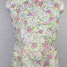 Womens Handmade Cotton Kitchen Apron Smock Floral Flowers Pastel