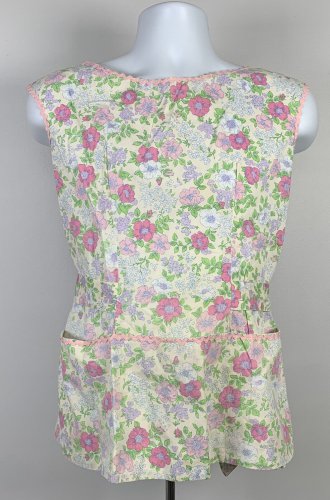 Womens Handmade Cotton Kitchen Apron Smock Floral Flowers Pastel
