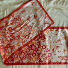 Toyota Scarf 100% Polyester 16.75" by 61" Red Orange White Pink