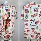 Rolling Stones Hawaiian Button Down Shirt Mens Large Caricatures Pot Smoking Rolling Stones Hawaiian Button Down Shirt Mens Large Caricatures Pot Smoking