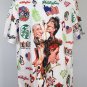 Rolling Stones Hawaiian Button Down Shirt Mens Large Caricatures Pot Smoking