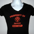 New Jagermeister Property of Shot Dept V Neck T Shirt Womens Juniors Large