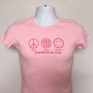 Womens Juniors Golds Gym Venice California T Shirt pink medium Peace Fitness