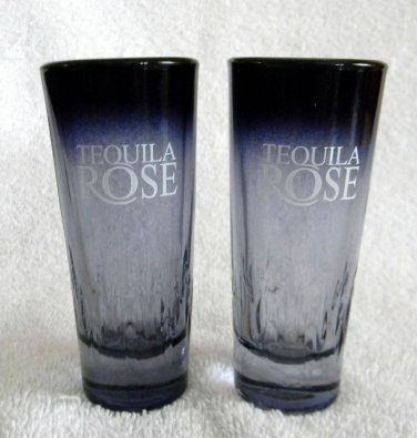 2 New Tequila Rose Shot Glasses Smoke Color Textured Design Shooters
