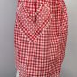 Womens Handmade Cotton Kitchen Apron Half Waist Red White Checked Gingham