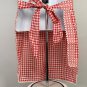 Womens Handmade Cotton Kitchen Apron Half Waist Red White Checked Gingham