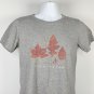 Life is Good Leaves Maple Oak Birch Leaf Logo Crusher T Shirt Womens Medium Gray