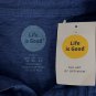 NWT Life is Good Classic Fit Polo Shirt Mens XL Blue 100% Cotton