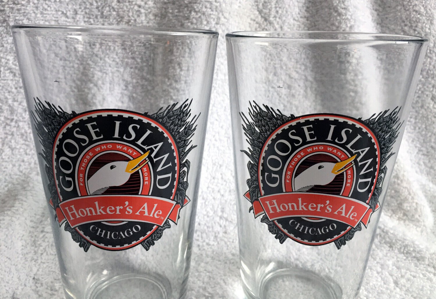 2 Goose Island Brewing Co Beer Honkers Ale Chicago Pint Glasses