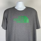The North Face T Shirt Mens XL Gray Green Logo 50/50