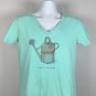 Life is Good Garden Hello Sunshine Watering Can Logo T Shirt Womens Medium Green