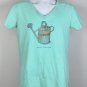 Life is Good Garden Hello Sunshine Watering Can Logo T Shirt Womens Medium Green