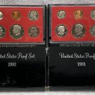 1981-S United States Proof Set (2) Mint Sealed Cases