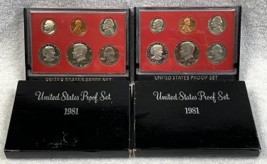 1981-S United States Proof Set (2) Mint Sealed Cases