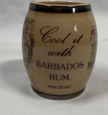 Cool It With Barbados Rum Man Ceramic Porcelain Shot Glass 1 oz