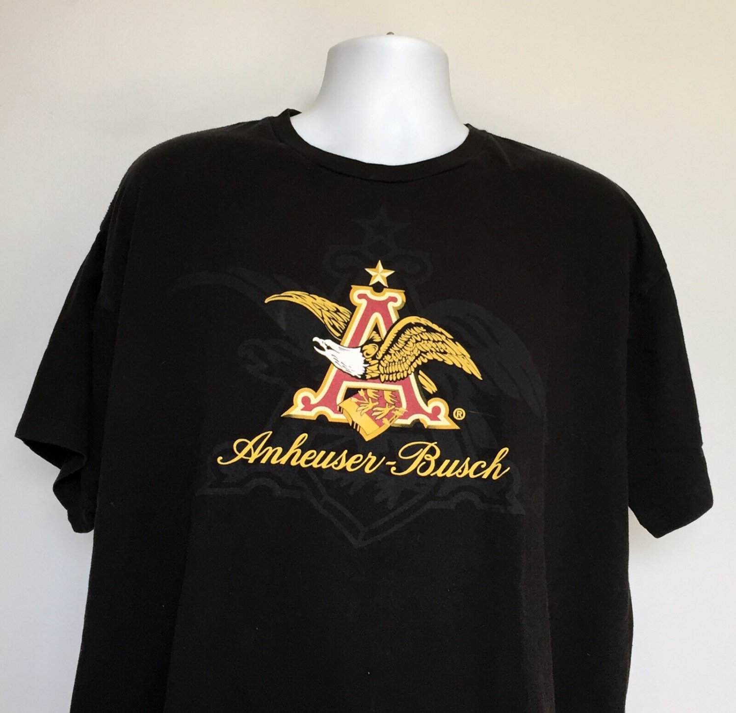 Anheuser Busch Beer Logo T Shirt Mens XXL Black Eagle Logo