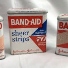 Vintage 3 Band-Aid Tins Sheer Strips & Plastic Strips Empty