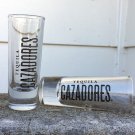 2 Cazadores Tequila Tall Shooter Shot Glasses 2 oz black logo
