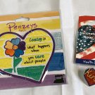New Penzeys Spices Lot Cooking Patch V Vaccinate Now Pin & Heart Shaped Kind Pin