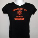Womens Juniors Property of Jagermeister Shot Dept V Neck T Shirt Large black