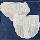 2 Pair Comfort Choice Granny Panties Nylon Size 14 White Nylon