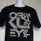Oakley Zebra Striped logo T Shirt Mens Medium Regular Fit black white green