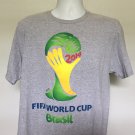 2014 FIFA World Cup Brasil Soccer T Shirt Mens Large Adidas Gray