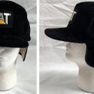 VTG CAT Caterpillar Corduroy Ear flap Hat Mens Embroidered Logo Patch Thinsulate