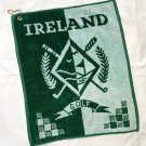 Ireland Golf Logo Terry Golf Towel Green with Bag Hook Ireland Golf Logo Terry Golf Towel Green with Bag Hook