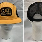 VTG CAT Diesel Power Caterpillar Snapback Trucker Baseball Hat Mens USA Yellow