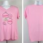Life is Good Save the Bees V Neck Cool T Shirt Womens XL Pink Honeycombs
