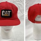 VTG CAT Caterpillar Snapback Baseball Hat Mens Embroidered Logo Patch Red USA