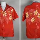 Sand Pebble Hawaiian Shirt Mens Large Polyester Tropical Hibiscus Flowers Aloha