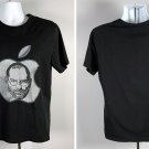 Steve Jobs Apple Inc T Shirt Mens Medium Black Face Logo Cotton