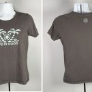 Life is Good Palm Trees Beach Ocean Sunset Crusher T Shirt Womens Medium Gray
