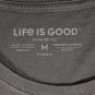 Life is Good Palm Trees Beach Ocean Sunset Crusher T Shirt Womens Medium Gray