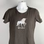 Life is Good Unicorn Logo Crusher T Shirt Womens Medium Gray Classic Fit