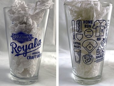 New Boulevard Brewing Co Royals Baseball Beer Pint Glass 14 oz