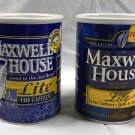 2 Vintage Empty Maxwell House Lite Coffee Can Tins White Lid 11.5 oz 2 Vintage Empty Maxwell House Lite Coffee Can Tins White Lid 11.5 oz