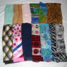 12 Vintage Rectangular Head Scarf Scarves Wraps Solid Patterns Burmel Zebra